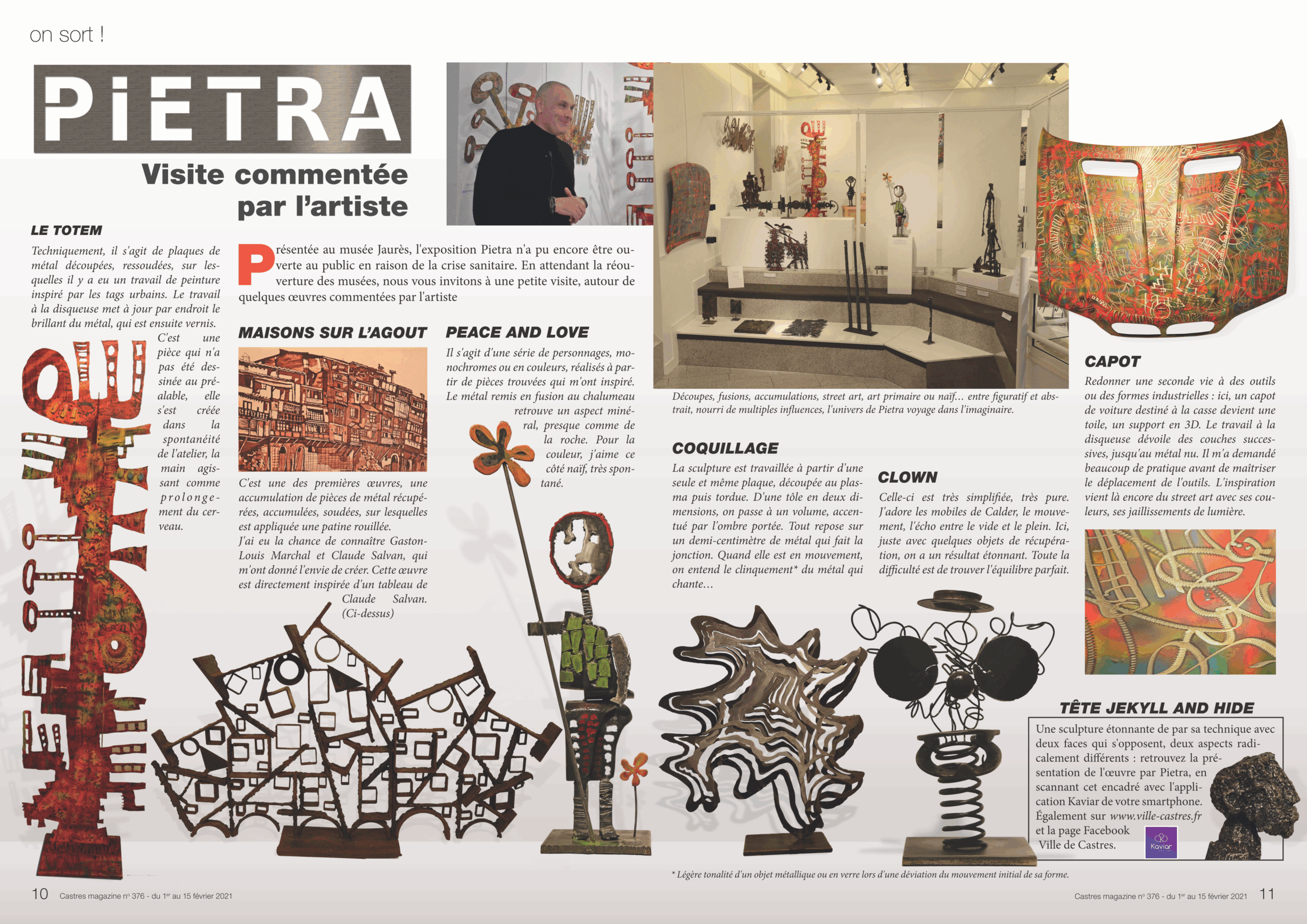 Article de magazine : Pietra, visite commentée par l'artiste